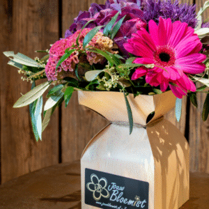 Koffieboeket roze paars