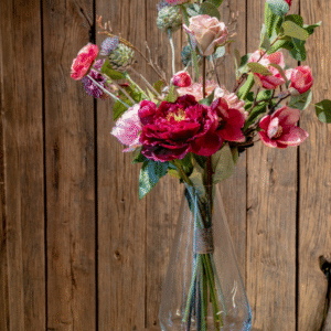 Zijdenplukboeket roze/lila